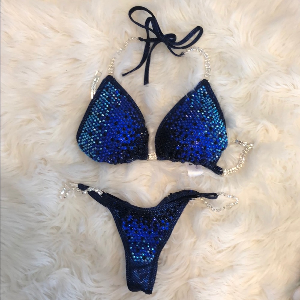 Blue gradient Angel Competition Bikini